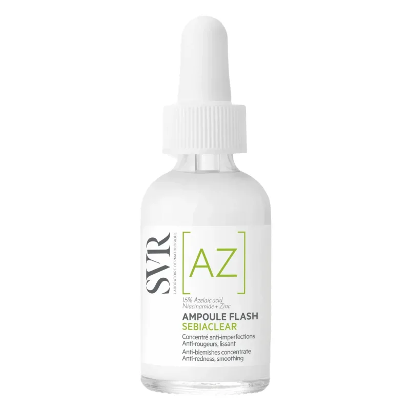 SVR Sebiaclear Ampoule Flash, concentrat de netezire pentru corectarea imperfecțiunilor și a roșeaței, 30 ml SVR LABORATORIES — preț și oferte