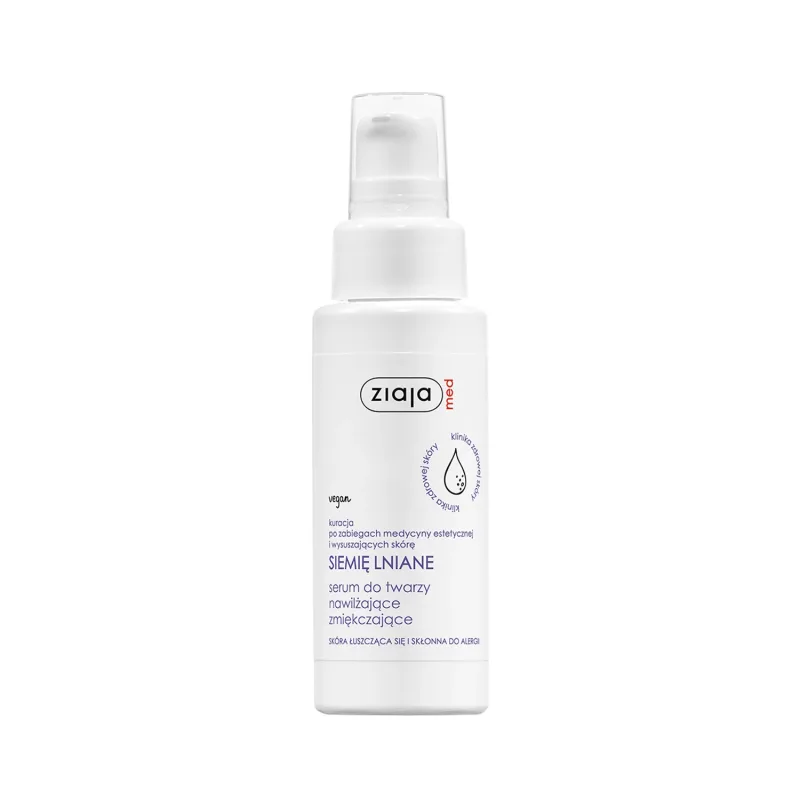 Ziaja Med Siemię Siemię Lniane, Serum de față hidratant și înmuiere, pentru tenul exfoliat și predispus la alergii, 50 ml — preț și oferte