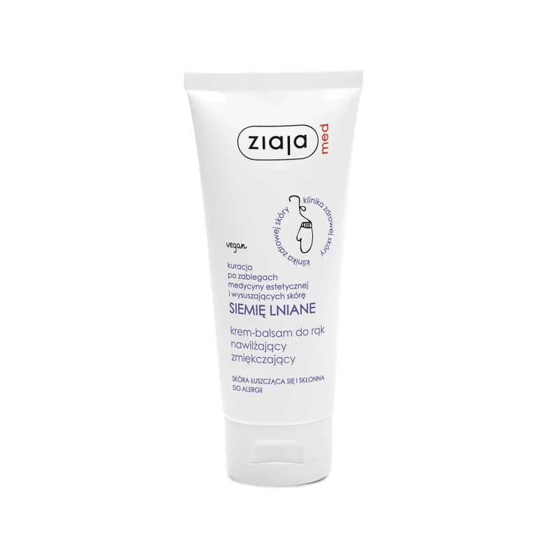 Ziaja Med Siemię Lniane, Cremă-balsam de mâini hidratantă și înmuiere, piele descuamată și predispusă la alergii, 100 ml — preț și oferte