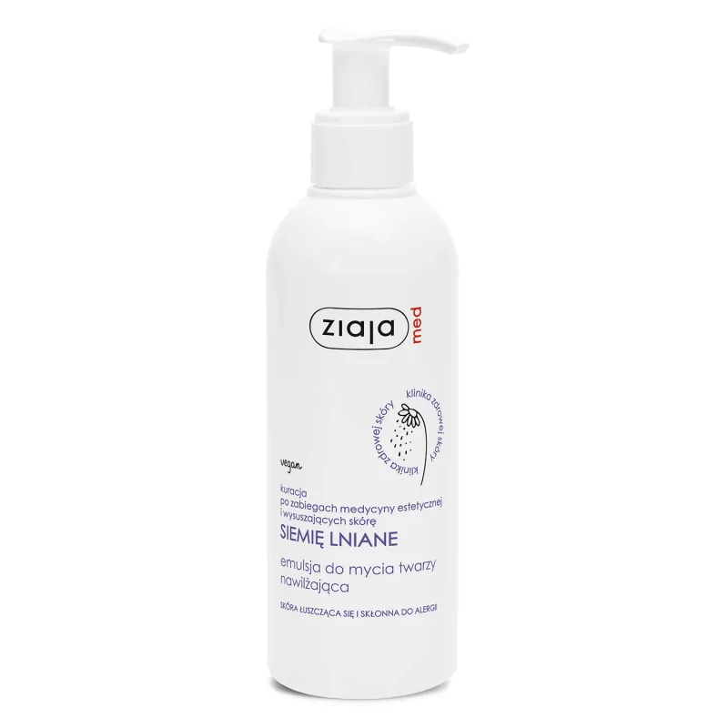 Ziaja Med Siemię Lniane, Emulsie hidratantă de spălare a feței, ten exfoliat și cu tendințe alergice, 190 ml — preț și oferte