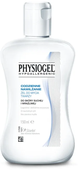 Physiogel Daily Moisturising, Gel de curățare facială, ten uscat și sensibil, 150 ml