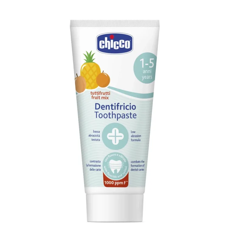 Chicco, pastă de dinți pentru copii 1-5 ani, aromă de fructe, cu fluor, 50 ml — preț și oferte