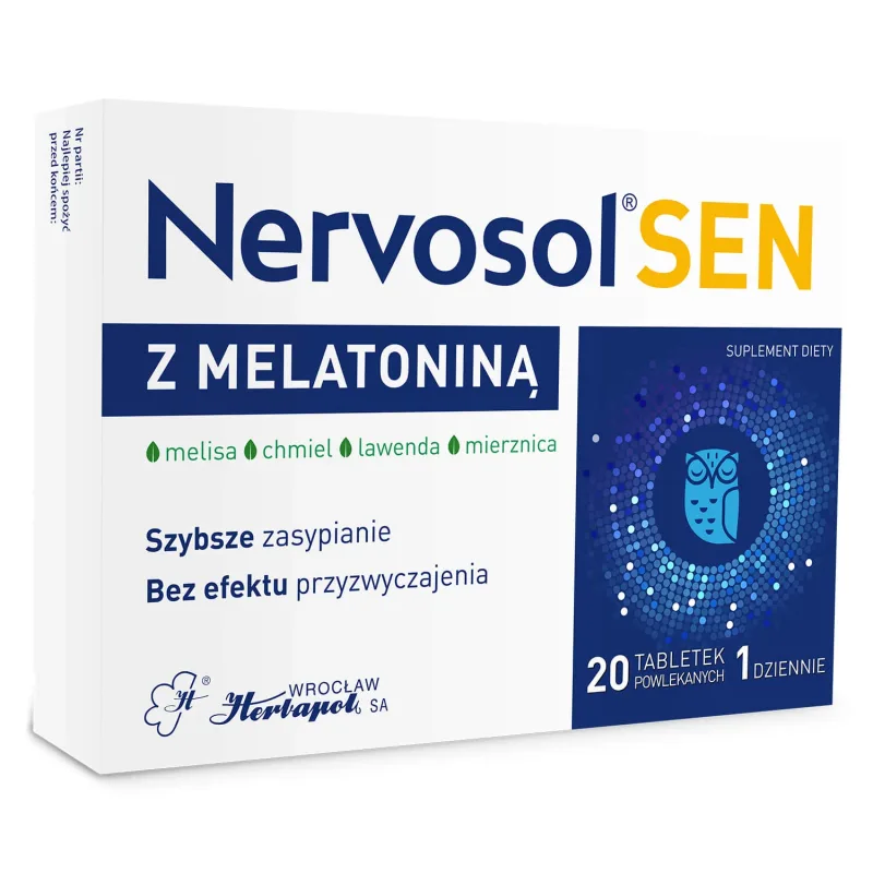 Nervosol Sleep cu melatonină, 20 comprimate filmate Herbapol — preț și oferte