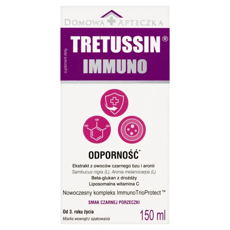 Tretussin Immuno, de la 3 ani, aromă de coacăze negre, 150 ml — preț și oferte