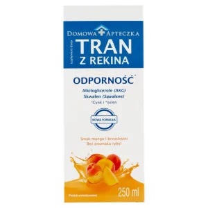Ulei de rechin, pentru copii cu vârsta peste 3 ani și adulți, cu aromă de mango și piersici, 250 ml