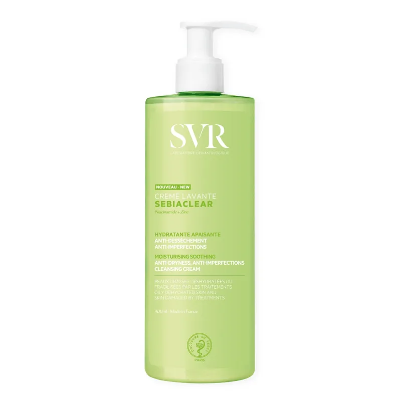 SVR Sebiaclear Creme Lavante, Cremă de curățare a pielii cu acnee, 400 ml — preț și oferte