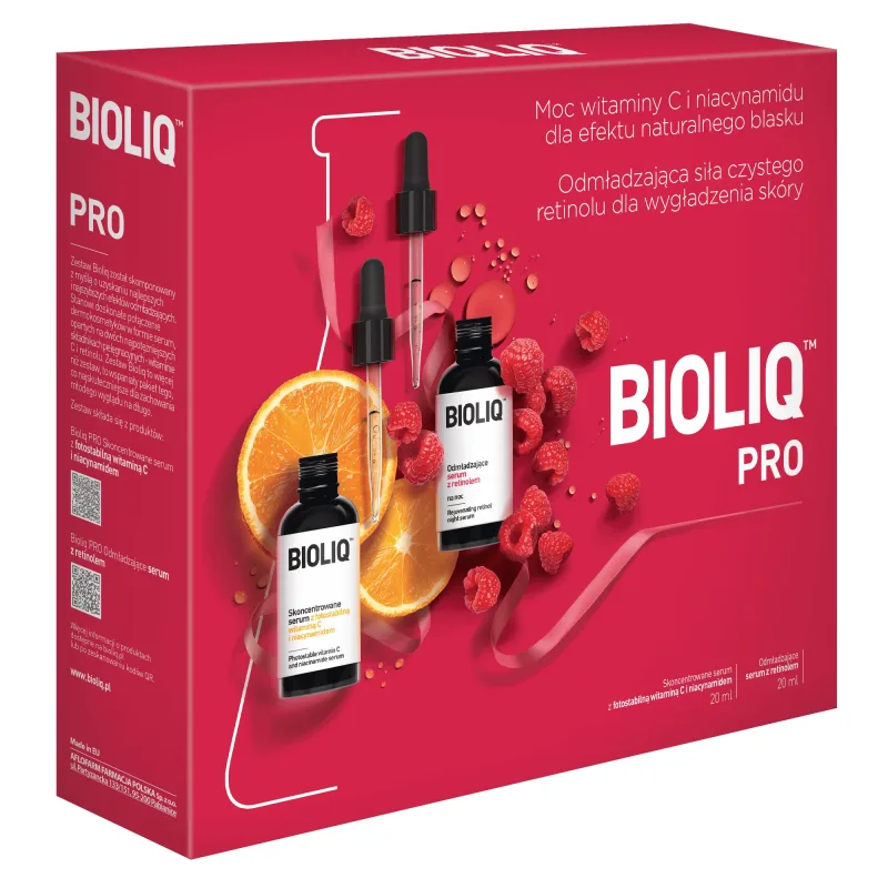 Set Bioliq Pro, ser cu vitamina C și niacinamidă, 20 ml + ser de întinerire cu retinol, 20 ml — preț și oferte