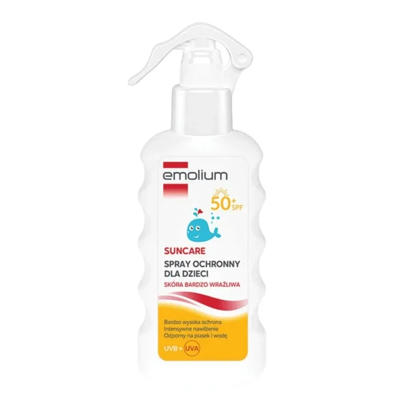 Emolium Suncare, Spray de protecție pentru copii începând cu vârsta de 1 an, SPF 50+, 175 ml — preț și oferte
