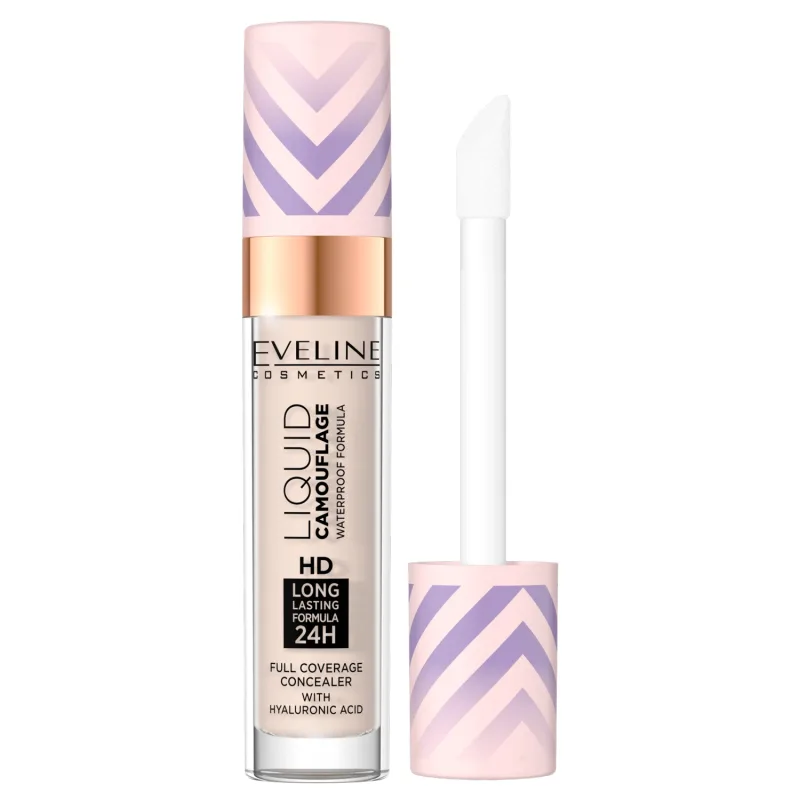 Eveline Cosmetics Liquid Camuflage, corector rezistent la apă cu acid hialuronic, Nr. 01, Porțelan deschis, 7 ml — preț și oferte