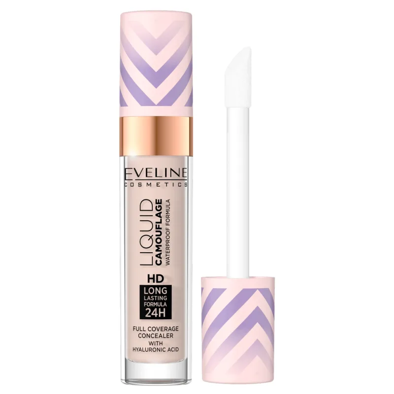 Eveline Cosmetics Liquid Camuflage, corector rezistent la apă cu acid hialuronic, Nr. 02, Vanilie deschisă, 7 ml — preț și oferte