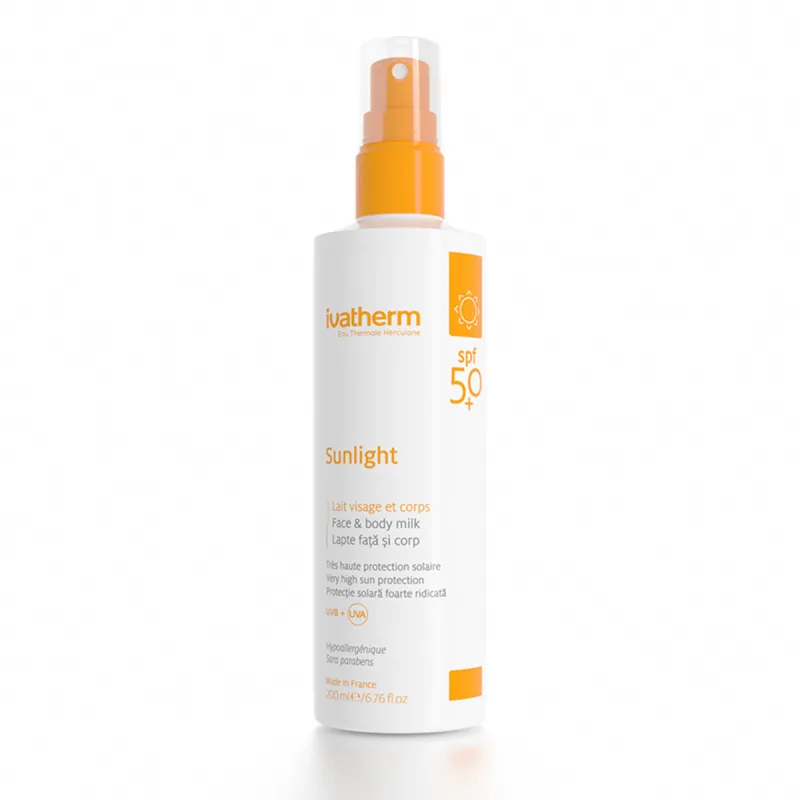 Sunlight lapte fata si corp SPF50+, 200ml, Ivatherm — preț și oferte