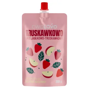 Owolovo mousse de căpșuni și mere într-un tub, 200 g