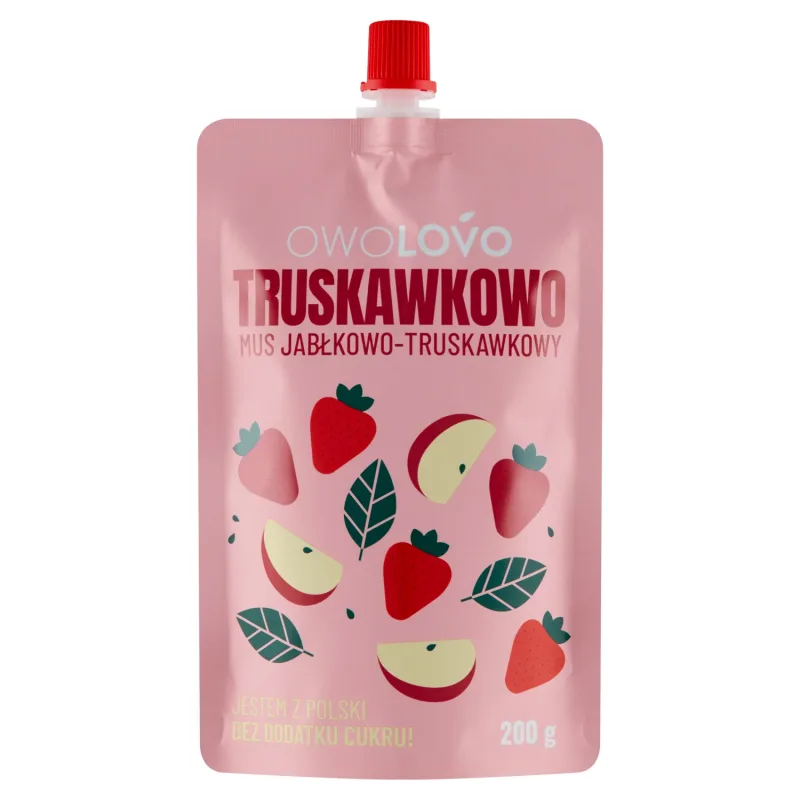 Owolovo mousse de căpșuni și mere într-un tub, 200 g — preț și oferte