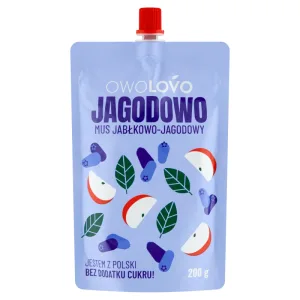 Owolovo mousse de fructe de pădure și mere într-un tub, 200 g