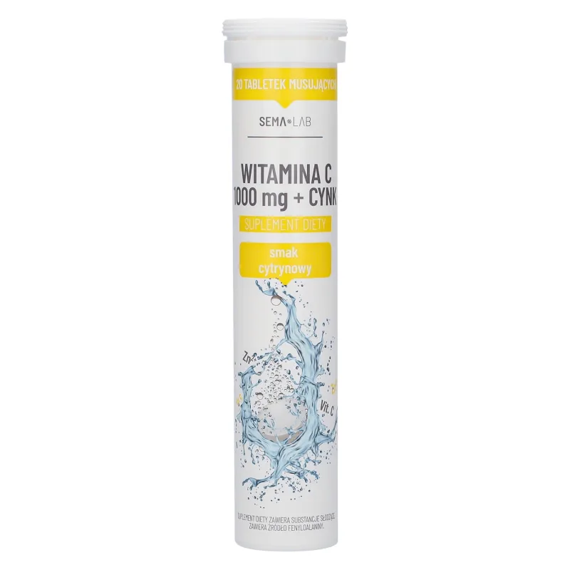 SEMA Lab Vitamina C 1000 mg + Zinc, aromă de lămâie, 20 comprimate efervescente — preț și oferte
