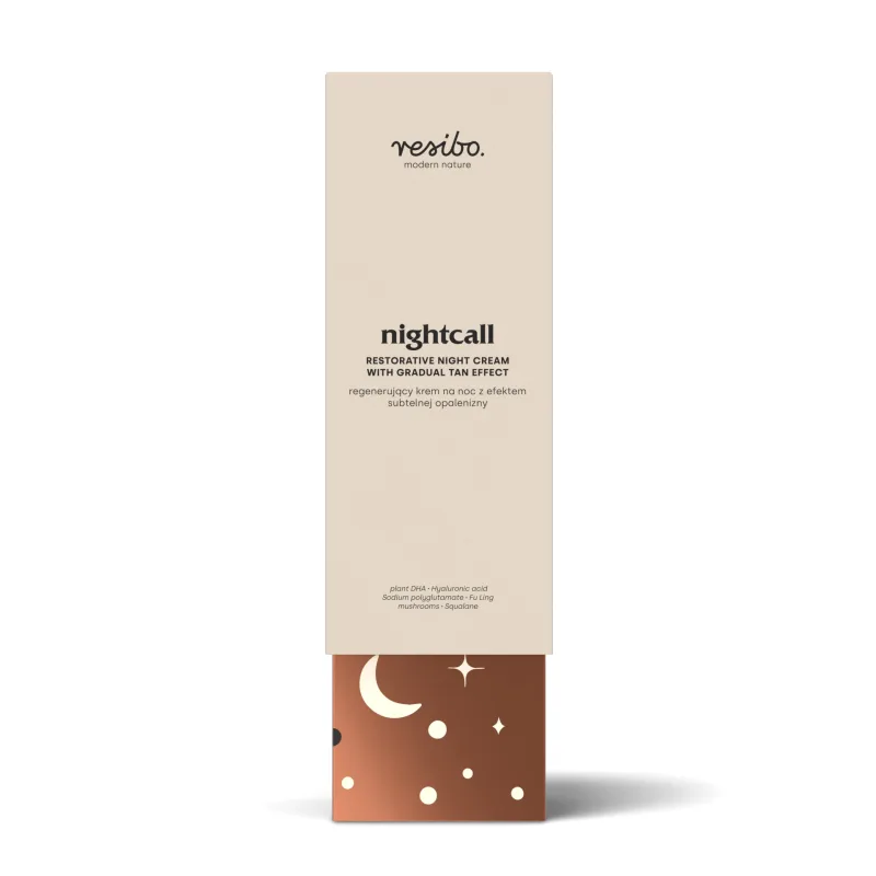 Resibo Nightcall, cremă de noapte regenerantă cu efect subtil de bronzare, 50 ml — preț și oferte