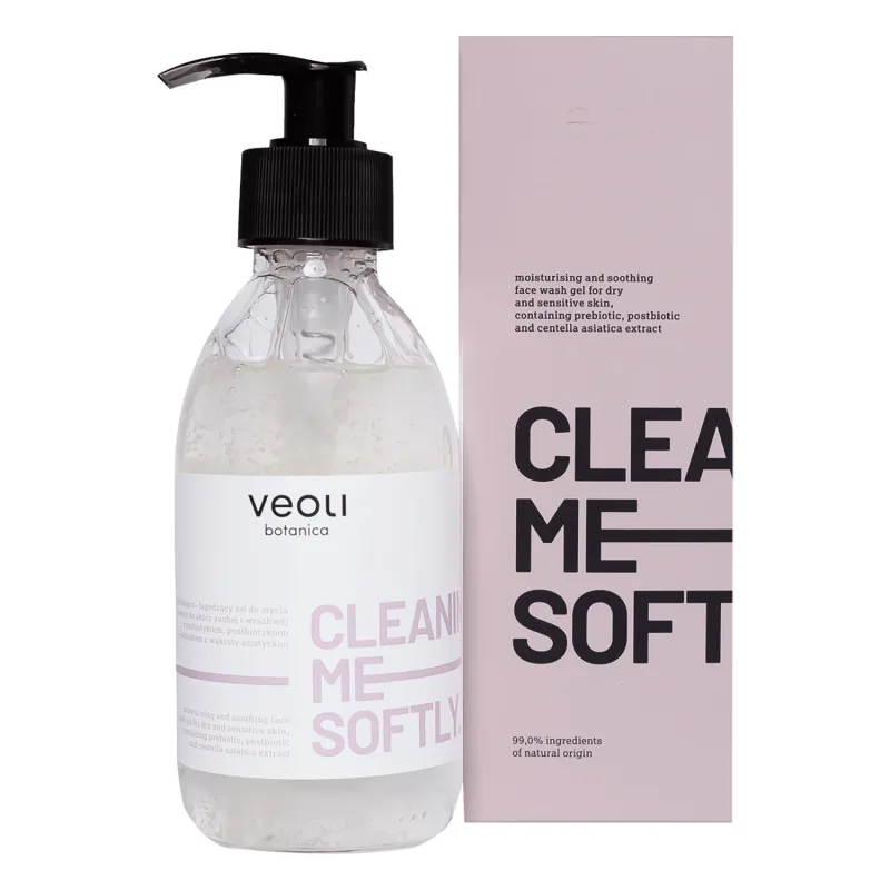 Veoli Botanica Cleaning Me Softy, gel de spălare facială hidratant și calmant pentru pielea uscată și sensibilă, 190 ml — preț și oferte