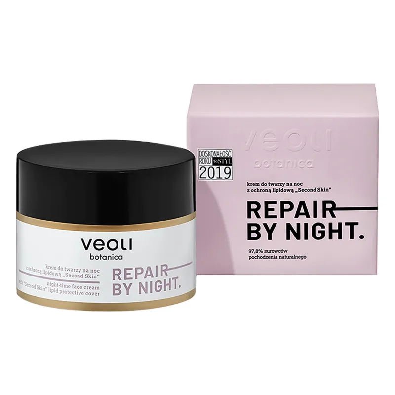 Veoli Botanica Repair By Night, cremă de noapte cu protecție lipidică "Second Skin", 50 ml — preț și oferte