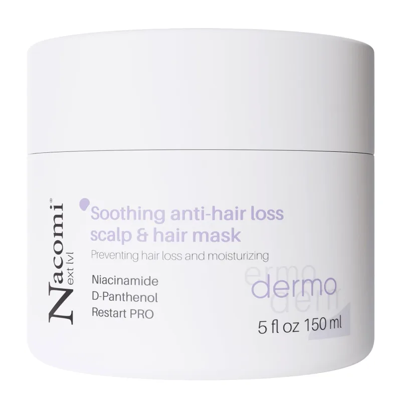 Nacomi Next Level Dermo, mască calmantă pentru scalp și păr pentru prevenirea căderii părului, 150 ml — preț și oferte