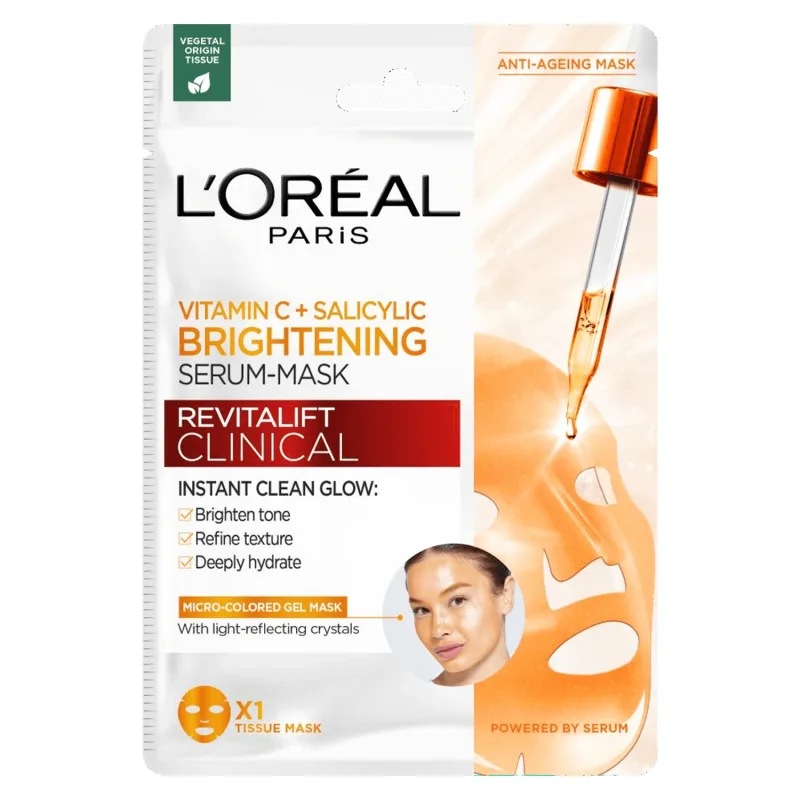 L'Oréal Revitalift Clinical, ser-mască iluminatoare într-o foaie cu vitamina C și acid salicilic, 26 g L'Oréal Paris — preț și oferte