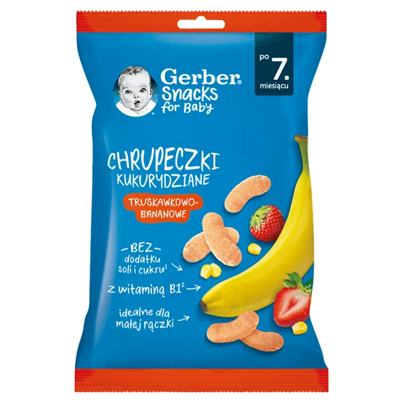 Gerber Strawberry-Banana Corn Crisps, după 7 luni, 28 g — preț și oferte