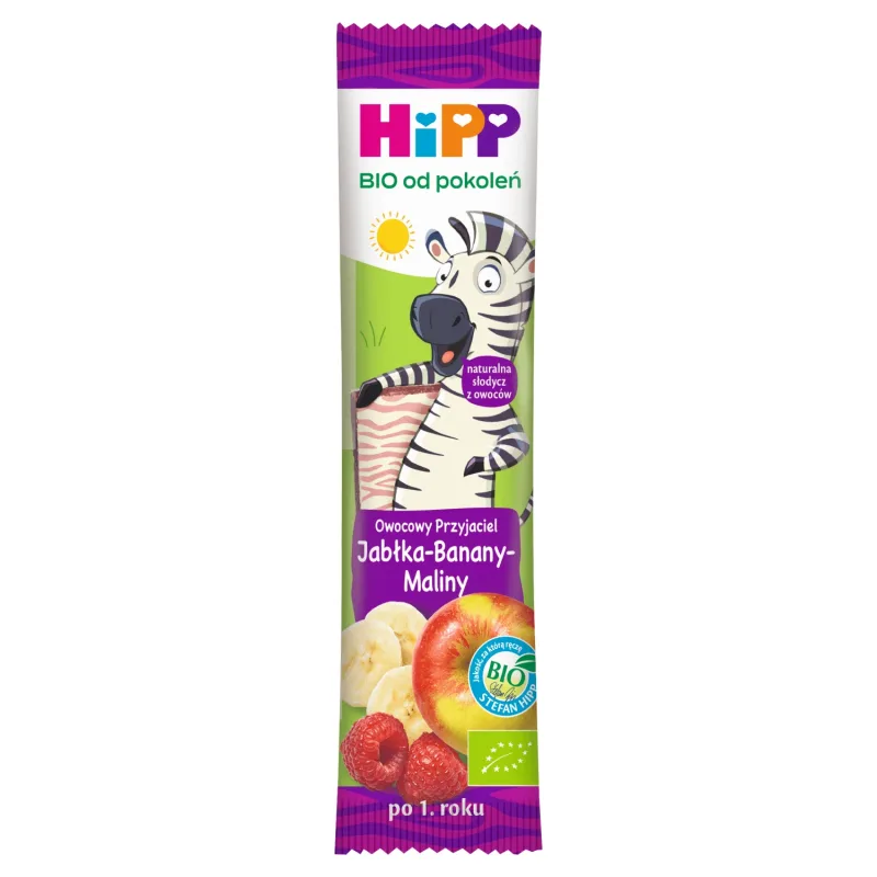 HiPP BIO Fruit Friend Bio bar, măr, banană, zmeură, după 1 an, 23 g — preț și oferte