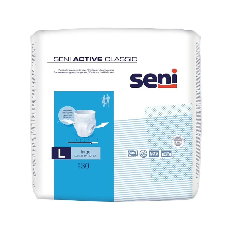 Scutece Chilot elastic Active Classic, Large, 30 bucati, Seni — preț și oferte