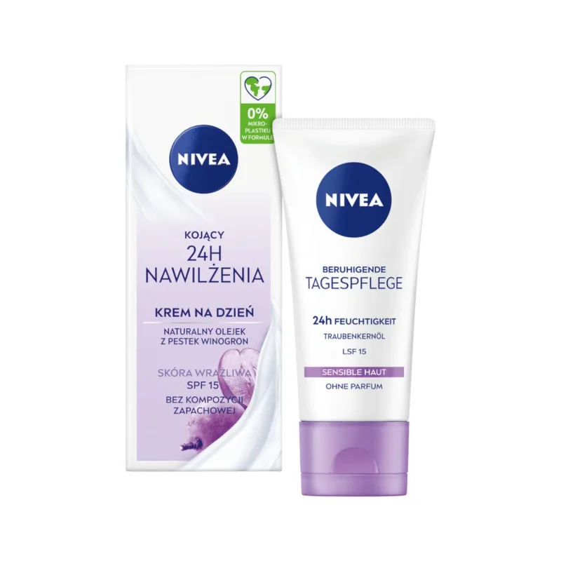 Nivea 24H Hydration, Cremă de zi calmantă, SPF 15, 50 ml — preț și oferte