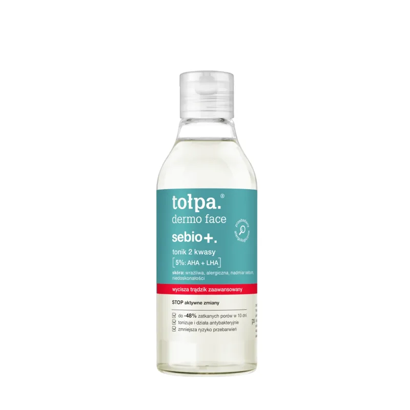 Tolpa dermo față sebio+, tonic, 2 acizi, 200 ml — preț și oferte