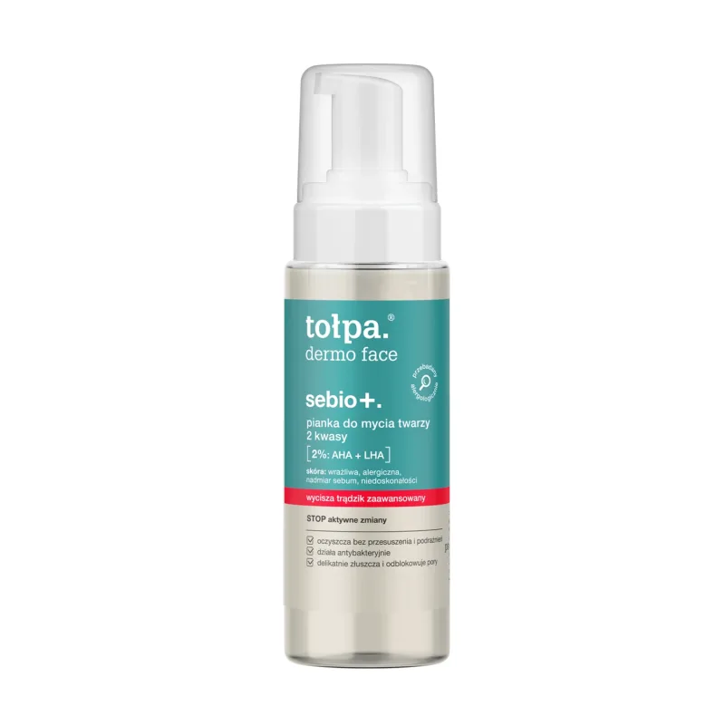 Tolpa dermo face sebio+, spumă de curățare facială, 2 acizi, 150 ml — preț și oferte