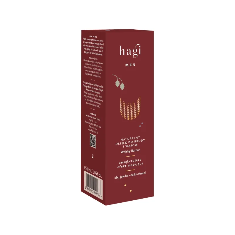 Hagi Men Whisky Barber, ulei natural pentru barbă și mustață, 30ml — preț și oferte