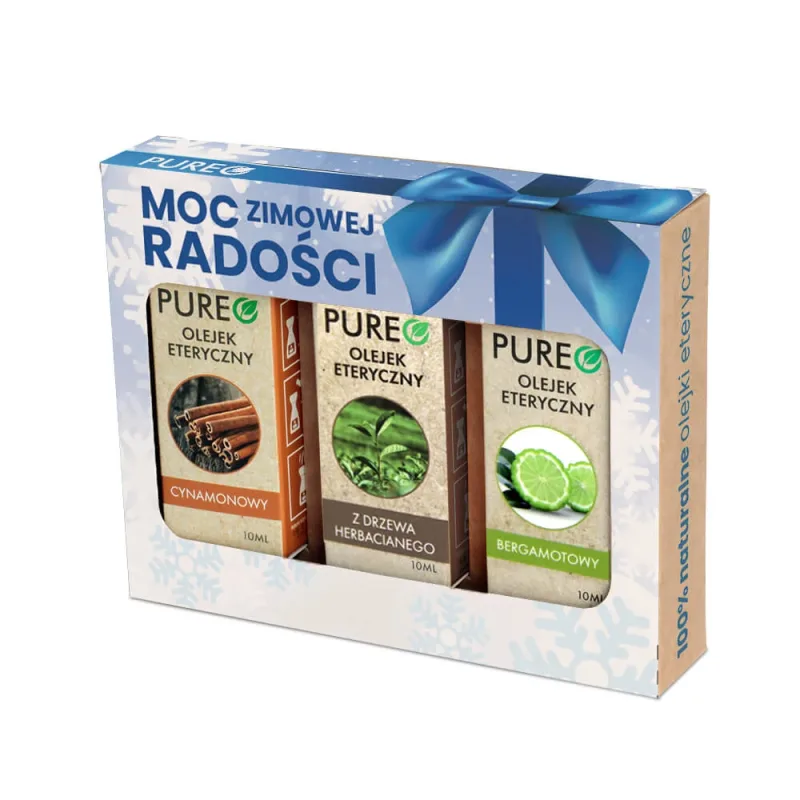 Set Pureo Power of Winter Joy, uleiuri esențiale naturale, bergamotă, arbore de ceai, scorțișoară, 3 x 10 ml — preț și oferte