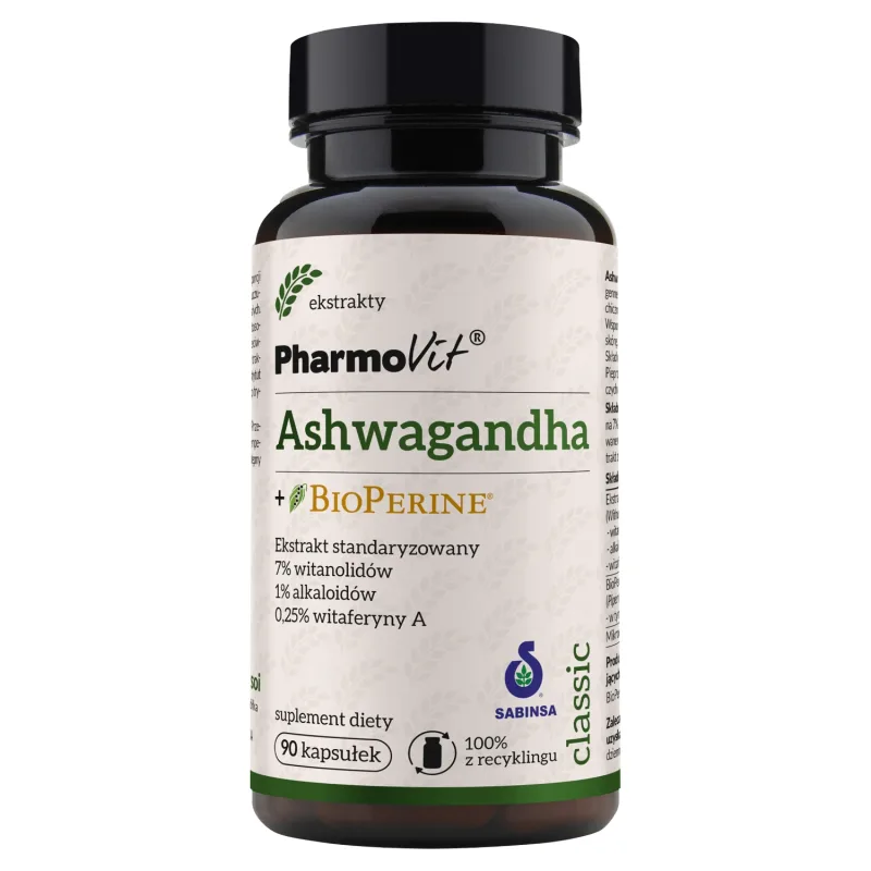 PharmoVit Ashwagandha + BioPerine, 90 capsule — preț și oferte
