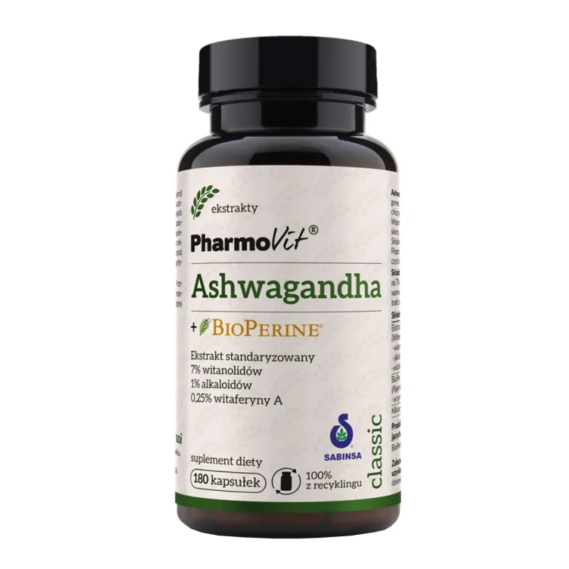 PharmoVit Ashwagandha + BioPerine, 180 capsule — preț și oferte