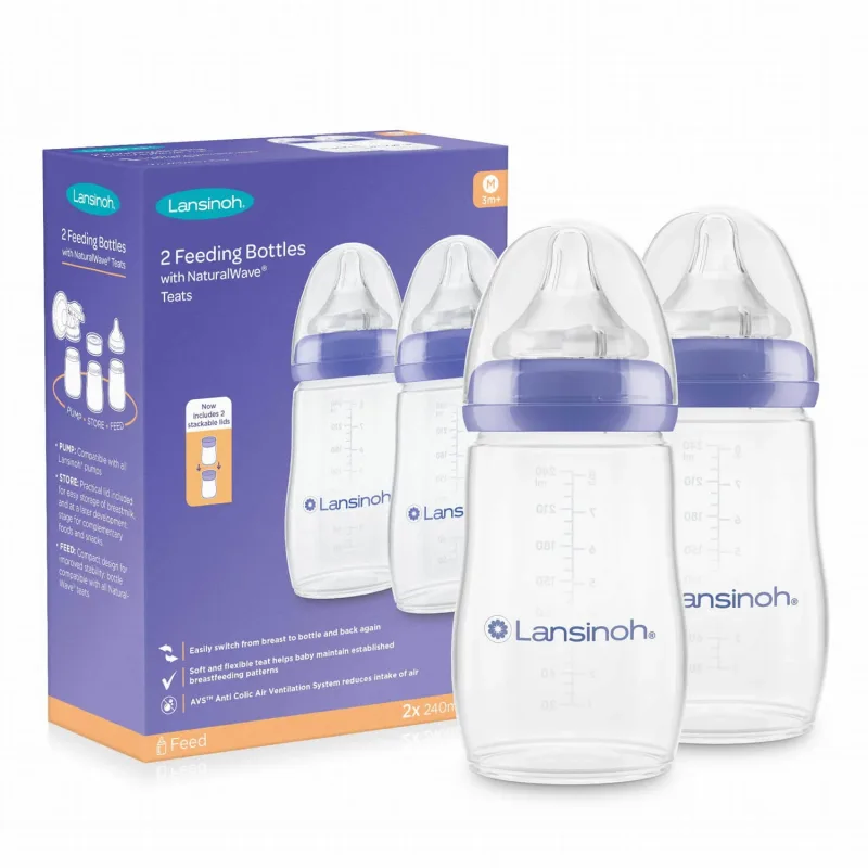 Lansinoh, NaturalWave flacon tetină debit mediu, 2 x 240 ml — preț și oferte