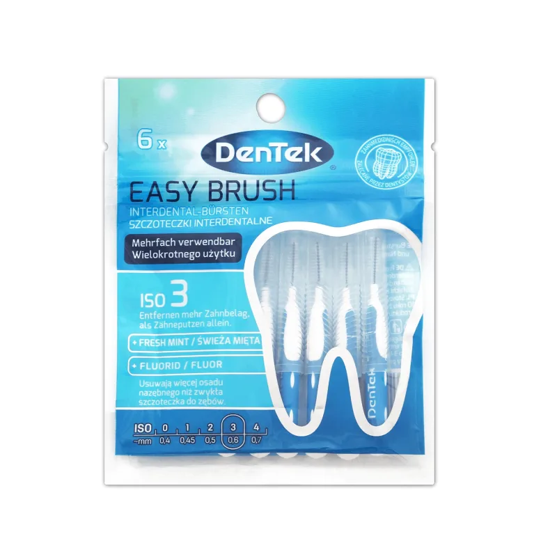 DenTek Easy Brush, periuțe interdentare, dimensiunea 3, 0,6 mm, 6 bucăți — preț și oferte