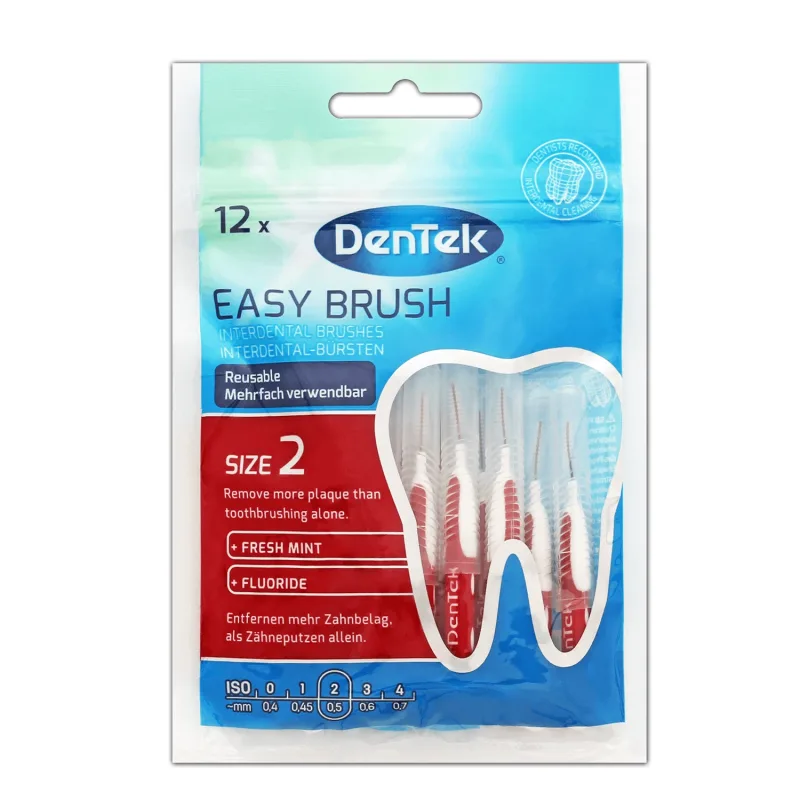 DenTek Easy Brush, periuțe interdentare, dimensiunea 2, 0,5 mm, 12 bucăți — preț și oferte