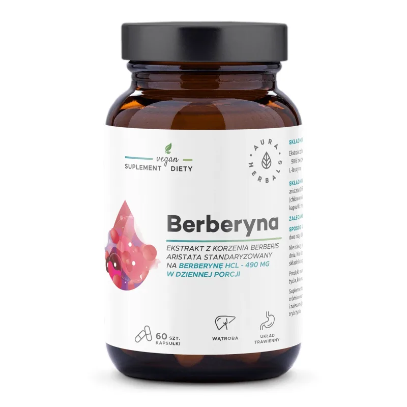 Aura Herbals Berberină 490 mg, 60 capsule — preț și oferte