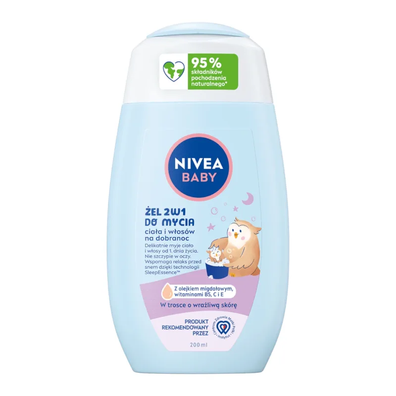 Nivea Baby, gel de curățare 2 în 1 pentru corp și păr înainte de culcare, din prima zi, 200 ml — preț și oferte