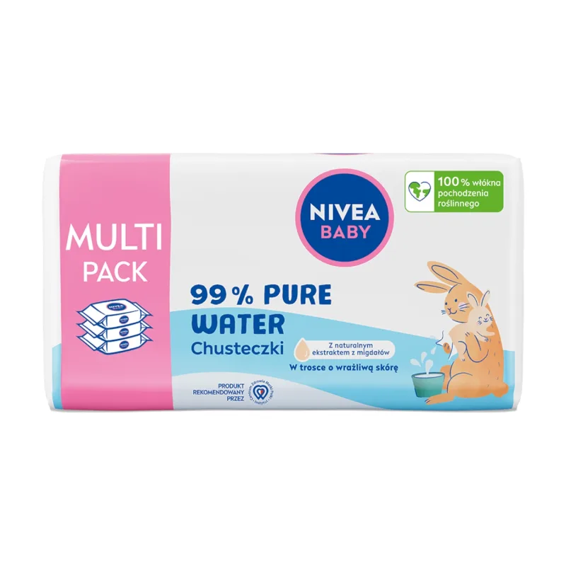 Nivea Baby 99% apă pură, șervețele umede biodegradabile, 3 x 57 bucăți — preț și oferte