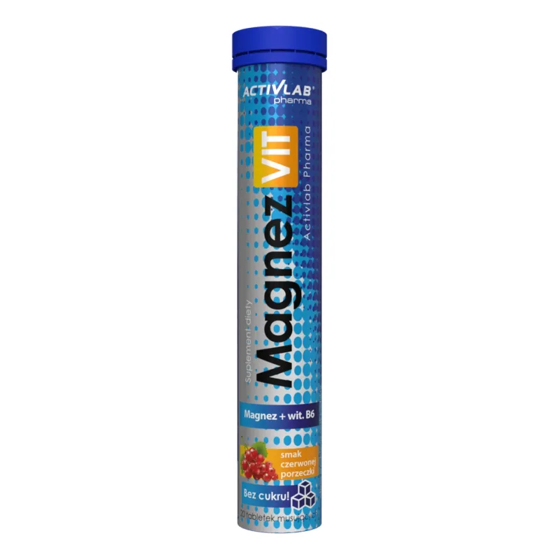 Activlab Pharma MagnezVit, fără zahăr, aromă de coacăze roșii, 20 comprimate efervescente — preț și oferte