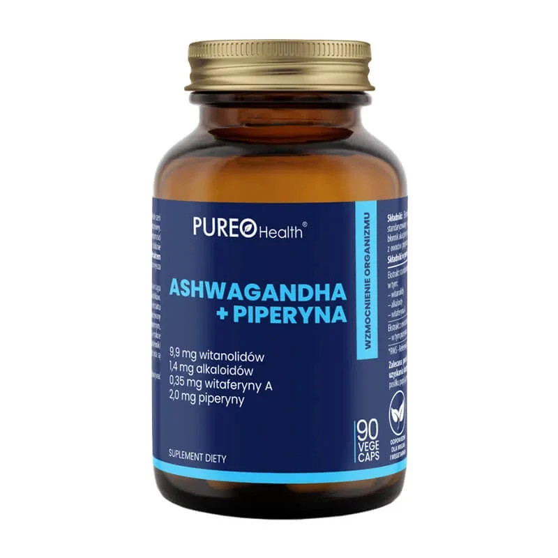 Pureo Health Ashwagandha + piperină, 90 capsule vegetale — preț și oferte