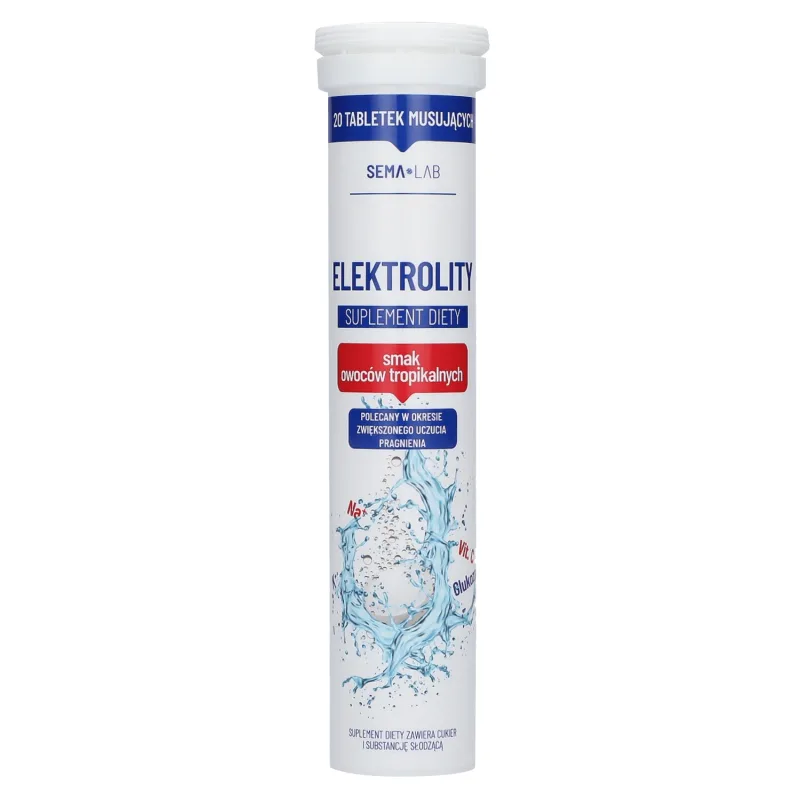 SEMA Lab Electrolytes, aromă de fructe tropicale, 20 comprimate efervescente — preț și oferte