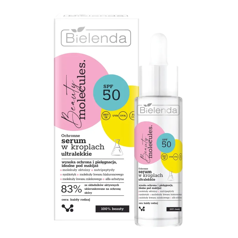 Bielenda Beauty Molecules, ser protector ultralight în picături, SPF 50, 30 ml — preț și oferte