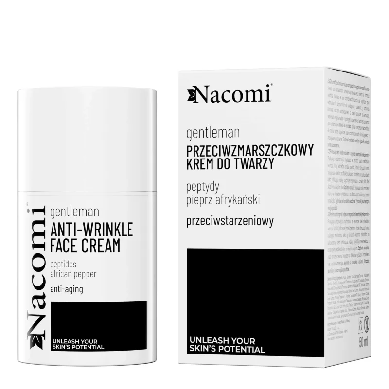 Nacomi Gentelman, cremă de față antirid cu peptide și piper african, 50 ml — preț și oferte
