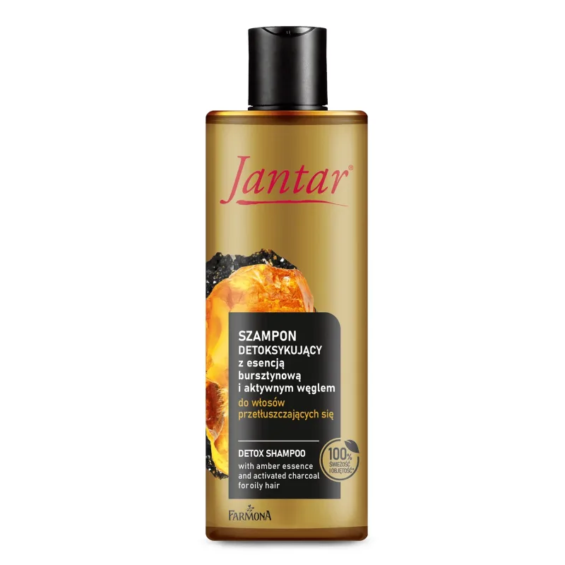Farmona Jantar, șampon detoxifiant cu esență de chihlimbar și cărbune activ, păr gras, 300 ml — preț și oferte