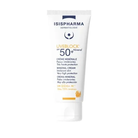 UVEBLOCK SPF 50+ Mineral Cream Protectie solara 100% minerala pentru piele sensibila 40 ml, IsisPharma — preț și oferte