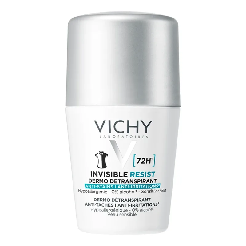 Vichy Invisible Resist, antiperspirant roll-on, împotriva urmelor de pe haine, 50 ml — preț și oferte