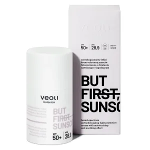 Veoli Botanica But First, Protecție solară, cremă de protecție ușoară cu spectru larg împotriva foto-îmbătrânirii, cu acțiune hidratantă și calmantă, SPF 50+, 50 ml