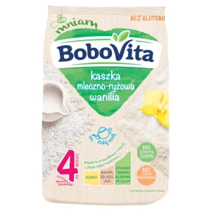 BoboVita Terci de orez cu lapte, vanilie, fără gluten, fără zahăr adăugat, după 4 luni, 230 g